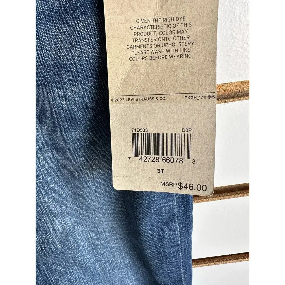 NWT Levi's Denim Jean Overalls Bibs 3T Unisex Toddler $46